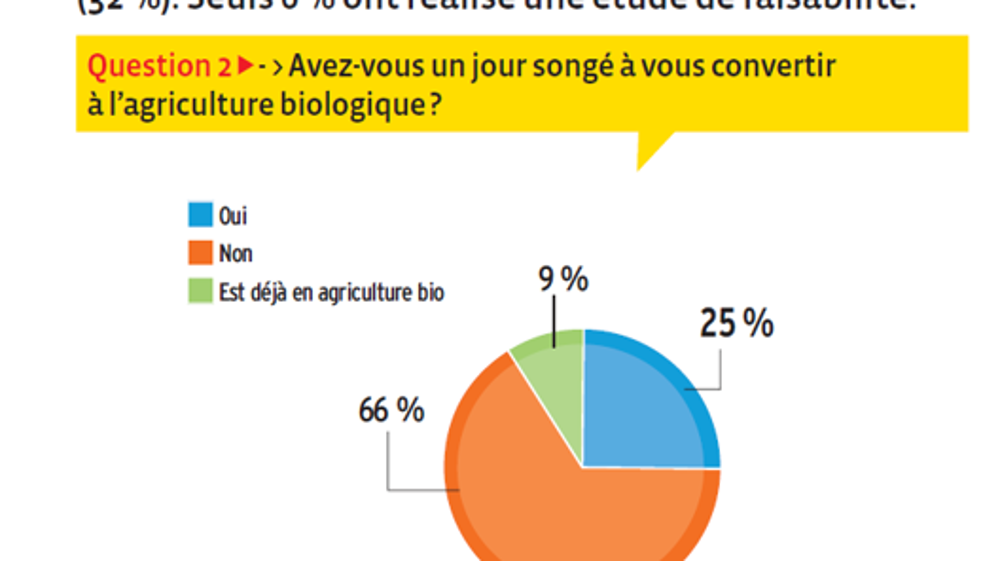 25 % des interrogés songent à se convertir au bio, une proportion stable ©Agrodistribution
